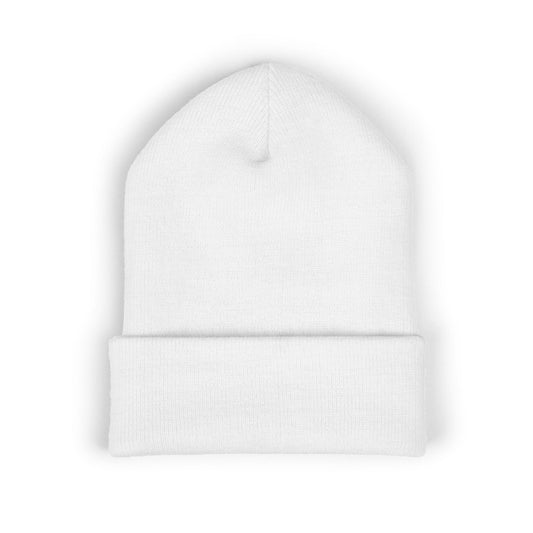 White Embordered McKee Piece Beanie